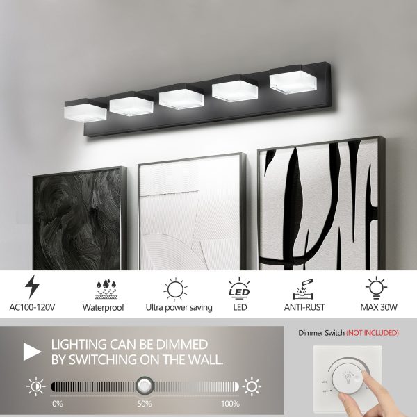 4-98.jpg Bathroom Vanity Lights Over Mirror for Mirror Led Light Fixture 5 Lights Modern Black Vanity Light