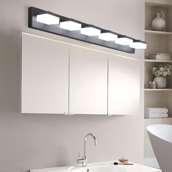 5-100.jpg Modern 6-Light Black LED Vanity Mirror Light Fixture For Bathrooms And Makeup Tables