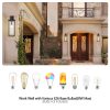 Outdoor Wall Light Fixtures, Exterior Waterproof Wall Lanterns, Porch Sconces Lighting with E26 Sockets & Glass Shades, Modern Matte Black Outside Lights for Patio Front Door Entryway Garage, 2-Pack