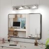 Modern Chrome LED Vanity Light, 4-Lights Wall Sconce for Bathroom and Mirror, Sleek Minimalist Design, Energy-Efficient, Easy to Install