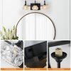 17" Retro 3-Light Bathroom Vanity Light Fixture - Black Finish with Crystal Glass Shades, Wall Mounted Lighting for Bathroom, Powder Room, and Vanity Mirror (No Bulbs)