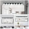 Modern Black LED Vanity Light, 8-Lights Wall Sconce for Bathroom and Mirror, Sleek Minimalist Design, Energy-Efficient, Easy to Install