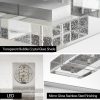38" Modern Chrome 6-Light LED Vanity Light, Square Acrylic Lampshades Wall Mount Fixture for Bathroom, Mirror Lighting