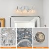5-12.jpg 17" Nickel Finish Vintage Crystal Glass Vanity Light - Elegant 3-Light Bathroom Mirror Fixture with Clear Glass Shades (No Bulbs)