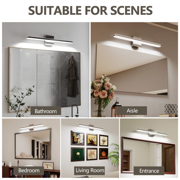 5-135.jpg Modern Bathroom Light Fixtures Dimmable LED Vanity Lights Chrome Lamps for Bathover Mirror 24 Inch Vanity Sconces Indoor 12W Bar Lighting for Bathrooms Restroom Bedroom 6000K Wall Light for Bathroom