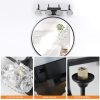 23" Retro 4-Light Bathroom Vanity Light Fixture - Black Finish with Crystal Glass Shades, Wall Mounted Lighting for Bathroom, Powder Room, and Vanity Mirror (No Bulbs)