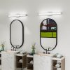 Bathroom Vanity Light Brushed Nickel Square LED 33inch 18W 6000K Cool White Light Wall Bar Lighting Fixtures Over Mirror