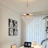 20" Modern Crystal Pendant Chandelier with Golden Finish C Elegant 11-Light Hanging Light Fixture Tiered Design for Dining Room, Living Room, or Entryway (No Bulbs)