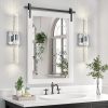 17"(H) Contemporary Crystal Wall Light, Chrome Finish with Bubble Crystal, 2-Light Sconce for Bathroom, Bedroom, Hallway C Modern Indoor Lighting Fixture