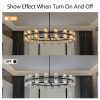 36 Inches Luxury Chandeliers Crystal Living Room Decorative Lights Simple Modern Dining Room LED Lighting,for Home Decor (Bulbs Included)