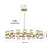 Modern 36" Gold Round Chandelier Light Fixture, K9 Crystal Chandeliers for Dining Room, Living Room, Dining Room Chandeliers Over Table, Chandelier for Bedroom, Foyer, Includes 36XG4 Bulbs