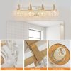 23" Modern Crystal Bathroom Vanity Light, 4-Light Golden Wall Sconce with Clear Glass Shade, Elegant Wall Mount Lighting for Bathroom, Powder Room, or Vanity Mirror (No Bulbs)