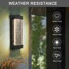19"(H) Black Aluminum Finish Outdoor Wall Light with Bubble Crystal Glass, LED Light Source, 3000K Warm Light, Weatherproof Exterior Sconce for Patio, Porch, or Garage (1-pack)
