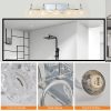 29" Nickel Finish Vintage Crystal Vanity Light - Elegant 5-Light Bathroom Mirror Fixture with Clear Glass Shades (No Bulbs)