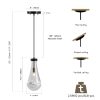 Raindrop Pendant Lights, Modern Black Pendant Lights for Kitchen Island, Dining Room Light Fixture Raindrop Chandelier, Chandelier for Living Room Hallway,Not including The Bulb