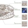 18-inch White Vintage Caged Ceiling Fan Light C Quiet Operation, Remote Control, Industrial Style for Living Room, Bedroom, and Kitchen (Silent/6-Speed/Reversible/DC Motor) (Bulb Not Included)