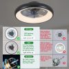 20" Black LED Ceiling Fan Light C Dimmable & Adjustable Color Temperature, APP & Remote Control, Modern Smart Ceiling Fan for Living Room, Bedroom, and Dining Room (Silent/6-Speed/Reversible/DC Motor)