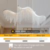 36-inch Modern Wave LED Crystal Chandelier - Adjustable Color Temperature 3000K/4000K/6000K - Adjustable Height - Elegant Chandelier for Living Room and Luxurious Space