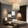 Set of 2 Gold Frame and Crystal Grape-Shaped Bead String Wall Sconces , E12 Bulb Socket, Elegant Hanging Light Fixture for Living Room, Bedroom, Hallway (Bulb Not Included)