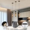 Modern Black Wrought Iron Pendant Light (for Kitchen Island), Adjustable Cord Pendant Fixture, Hanging Lighting Over Kitchen Island, Indoor Chandelier for Bedroom & Bathroom