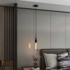 3 Pack Black Pendant Lights Kitchen Island (No Bulbs), Adjustable Modern Glass Pendant Light Over Island, Industrial Pendant Light Fixtures for Dining Room Hallway Bedroom Living Room
