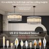 37" Modern Black Round Chandelier,2-Tier 8-Light Water Ripple Crystal Glass Chandeliers,for Dining Room,Living Room,Bedroom,High Ceiling,Foyer Entryway,Luxury Chandelier