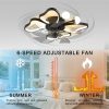 19.7 Inch Light Ceiling Fan with Lights Remote Control with Modern Butterfly Design Styling, Black, Fan for Bedroom, Living Room, Timing Function, Noiseless, Children's Favorite