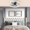 5-225.jpg Ceiling Fans with Lights Dimmable LED Embedded installation of thin modern ceiling fans(Blue)