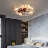 5-230.jpg Low Profile Caged Ceiling Fan with Lights Remote Control, Embedded modern industrial ceiling fan