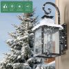 23"(H) 1-Pack Outdoor Wall Lantern Light C Vintage Black Metal Sconce with Clear Seeded Glass for Porch, Patio, and Garden (Bulb Not Included)