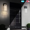 2-Pack Outdoor Wall Light Fixture, Weatherproof LED Wall Sconce with Bubble Crystal and Light Sensor - 12W Per Lamp