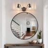 20 Inch 2-Light Vintage Bathroom Wall Sconce C Elegant Black Metal and Glass Lampshade Vanity Light Fixture for Bathroom, Hallway, or Bedroom (Bulb Not Included)