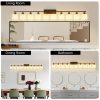 10 Light Bathroom Vanity Lights Over Mirror, 65.4 inch Black Vanity Lights Fixtures with White Glass Shades Matte Black Modern Vanity Lights Black Bathroom Wall Lighting for Mirror Bedroom