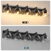 5-52.jpg Bathroom Light Fixtures Over Mirror 5-Lights Bathroom Vanity Light with Clear Globe Glass Shade Modern Black Vanity Light Wall Sconce Vanity Lighting for Bath(Bulbs Not Included)