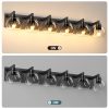 Farmhouse Bathroom Vanity Light Fixtures, 6-Light Wood Bathroom Light Fixtures Over Mirror, Rustic Sconces Wall Lighting with Glass Shade for Living Room, Bedroom, Hallway
