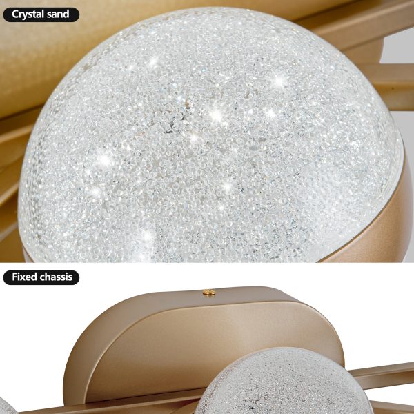5-55.jpg Bathroom Vanity Light, LED 3 Bulb Crystal Sand Acrylic Shades, Wall Mounted Decorative Lighting Fixture, Suitable for Bathroom Vanity Mirror (Champagne Gold)