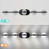 35" Modern Minimalist Bathroom Vanity Light, LED 5 Bulb Crystal Sand Acrylic Shades, Wall Mounted Decorative Lighting Fixture, Suitable for Bathroom Vanity Mirror (Black)