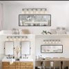39" Modern 6-Light Vanity Wall Sconce, Brushed Nickel Finish with Frosted Glass Shades for Bathroom or Hallway Lighting (No Bulbs)