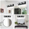 Matte Black Vanity Light Fixtures 3 Lights Up and Down LED Modern Bathroom Vanity Lights Over Mirror Acrylic Black Bath Wall Lighting