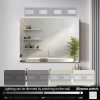 26" Modern Chrome 4-Light LED Vanity Light, Square Acrylic Lampshades Wall Mount Fixture for Bathroom, Mirror Lighting