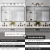 45" Modern Chrome 7-Light LED Vanity Light, Square Acrylic Lampshades Wall Mount Fixture for Bathroom, Mirror Lighting