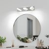 5-77.jpg LED Modern 3 Light White Rotating Oval Acrylic with Chrome Base 21 Inch Vanity Light Over Mirror Lighting Fixture