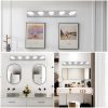 37" Modern 5-Light LED Vanity Light Fixture - Chrome Finish with Acrylic Light Shades - Energy-Efficient Bathroom Wall Sconce - Dimmable for Mirror, Shower, and Bathroom Decor
