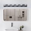 45" Modern 6-Light LED Vanity Light, Sleek Black Bathroom Wall Light Fixture for Mirror, Shower, and Bathroom Decor