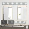 45" Modern 6-Light LED Vanity Light, Sleek Chrome Bathroom Wall Light Fixture for Mirror, Shower, and Bathroom Decor