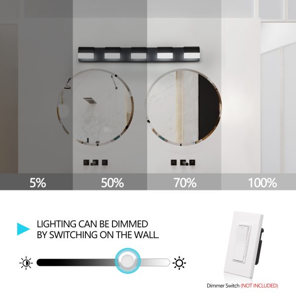 5-89.jpg Modern Bathroom Vanity Lighting 5-Light LED Vanity Lights Over Mirror Bath Wall Lighting