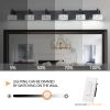 5-94.jpg Modern 6-Light Matte Black LED Vanity Light Fixture with Crystal Glass Shades, Bathroom Wall Sconce for Elegant and Contemporary Home Decor