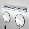 Modern Chrome LED Vanity Light, 5-Lights Wall Sconce for Bathroom and Mirror, Sleek Minimalist Design, Energy-Efficient, Easy to Install